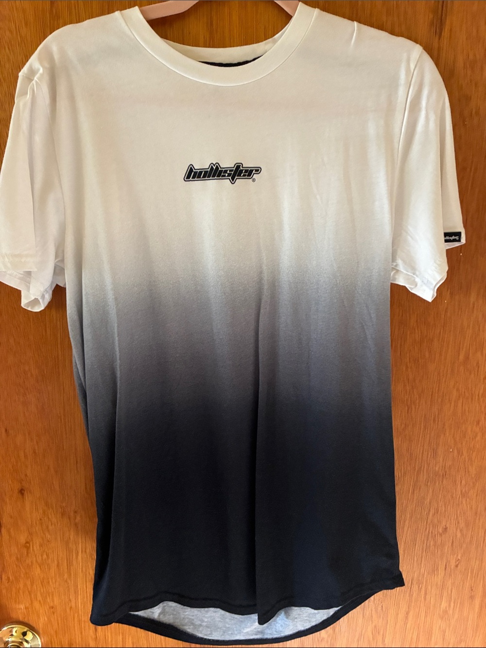 Hollister White-to-Black Ombre Crew Tee